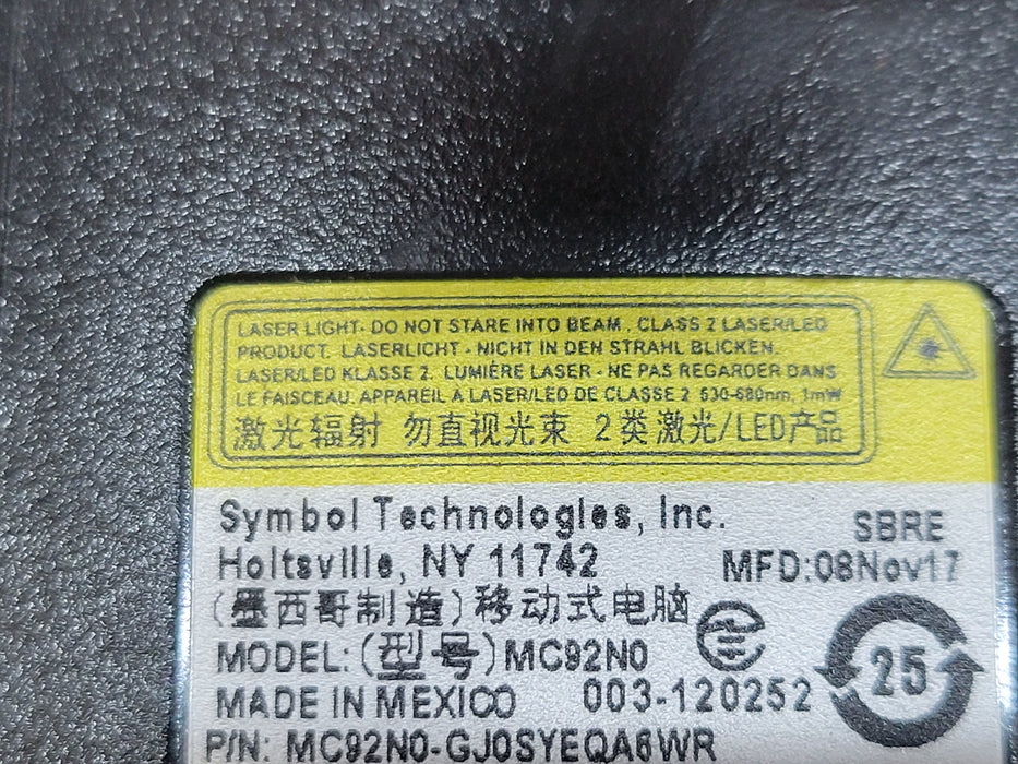 Lot of 5x Symbol MC92N0 Series handheld barcode scanners, See detail