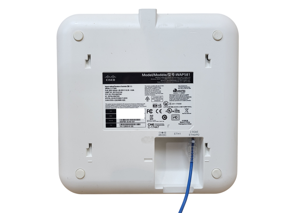 Cisco WAP581-A-K9 Wireless-AC Dual Radio Wave 2 Access Point 2.5GbE LAN
