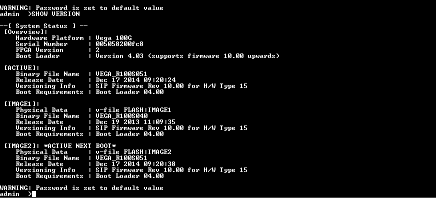Sangoma Vega 100G 1 Port T1-E1 Digital Gateway VS0164 | Factory Reset