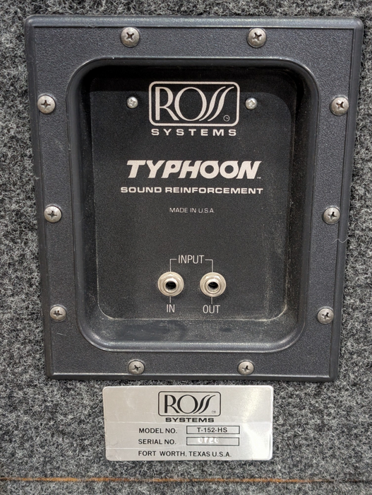 Pair of ROSS Typhoon T-152-HS Speakers system 14-inch Woofers