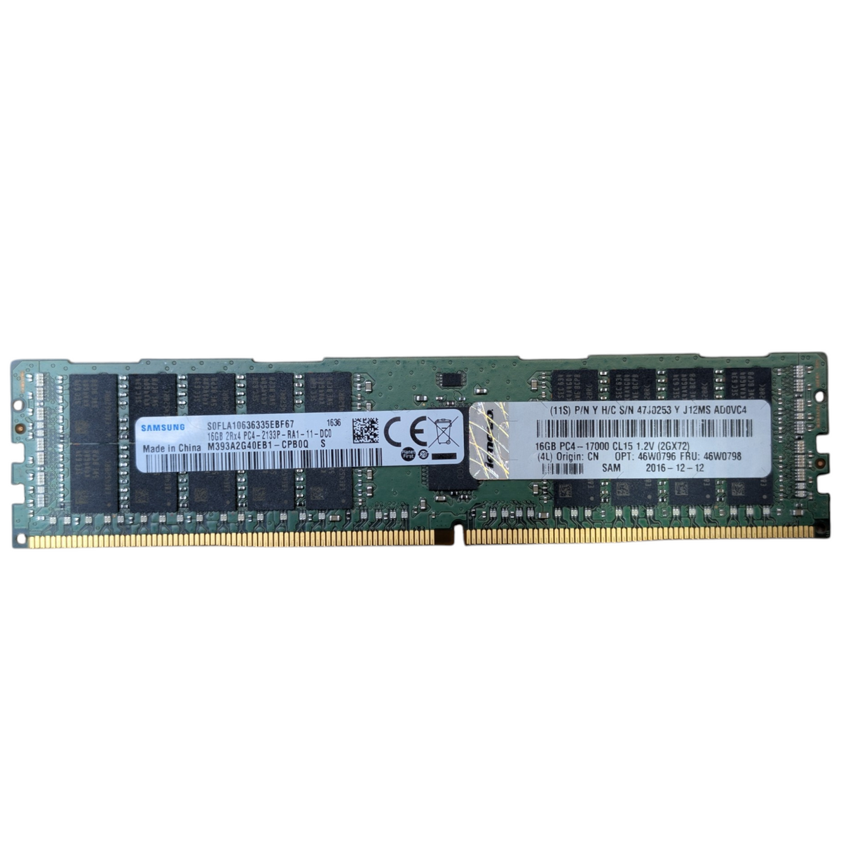 16GB DDR4 Server RAM Memory Module Lenovo OEM 16GB 2Rx4 PC4-2133P