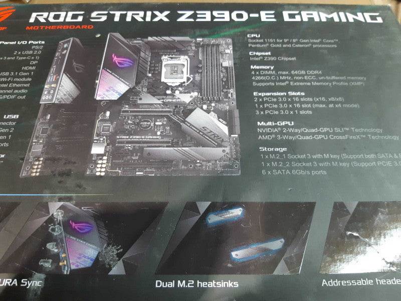 ASUS ROG STRIX Z390-E GAMING Motherboard, No CPU