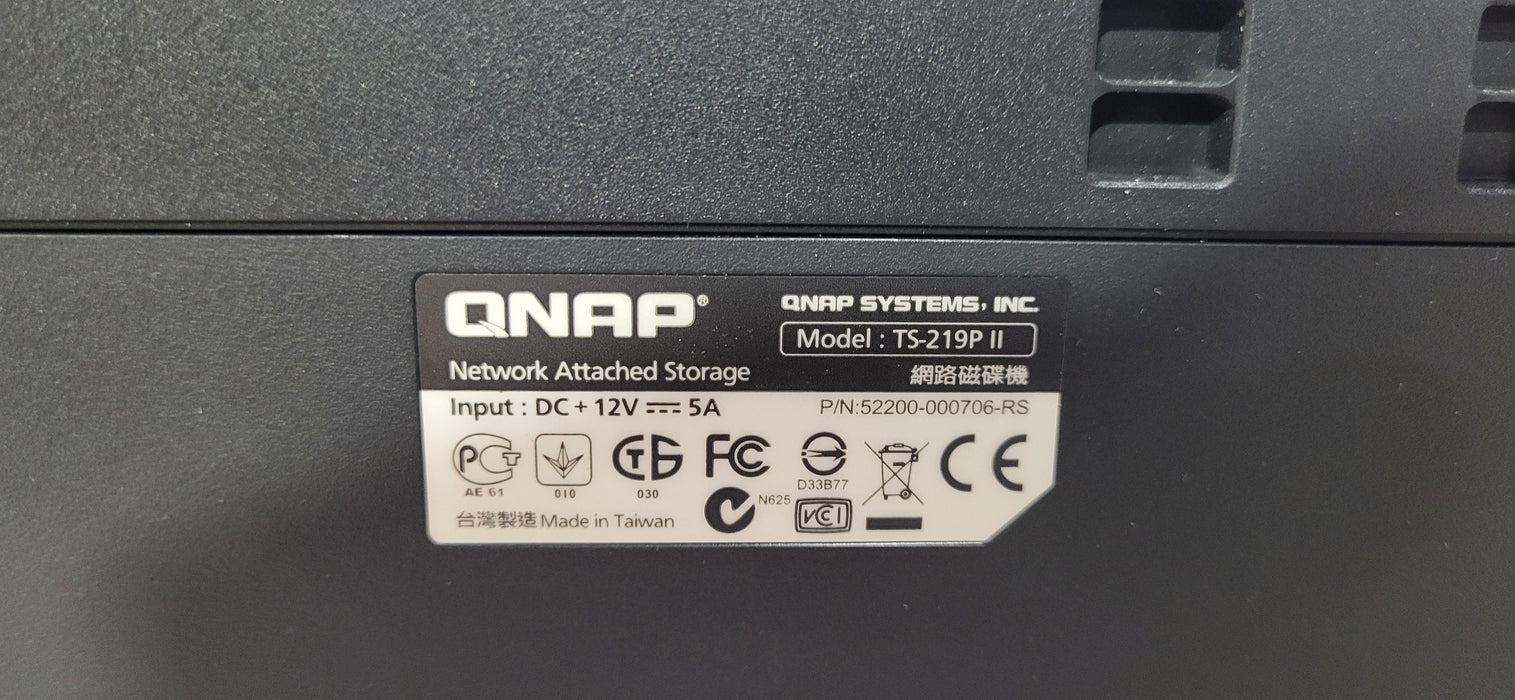 Qnap TS-219P II 2-Bay All In One Network Attached Storage Drive | No HDD