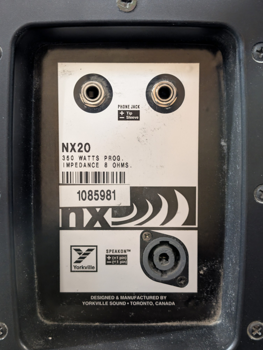 Pair of 3 Yorkville NX20 350W Passive 8 Ohm PA Speakers PLEASE READ
