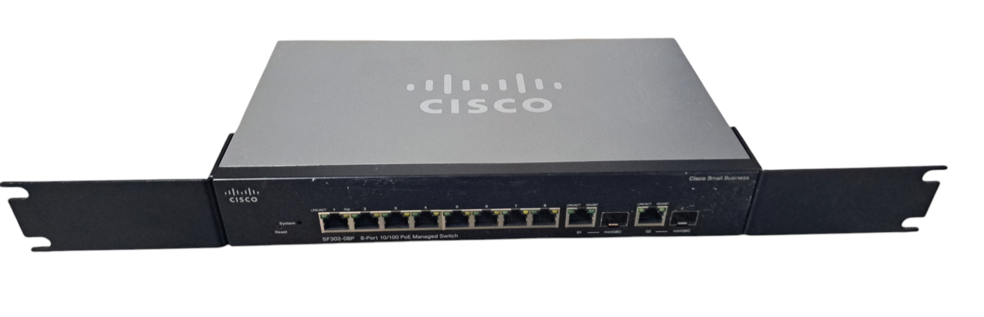 Cisco SF302-08P Port 10/100 POE Managed Switch NO PWR ADAPTER