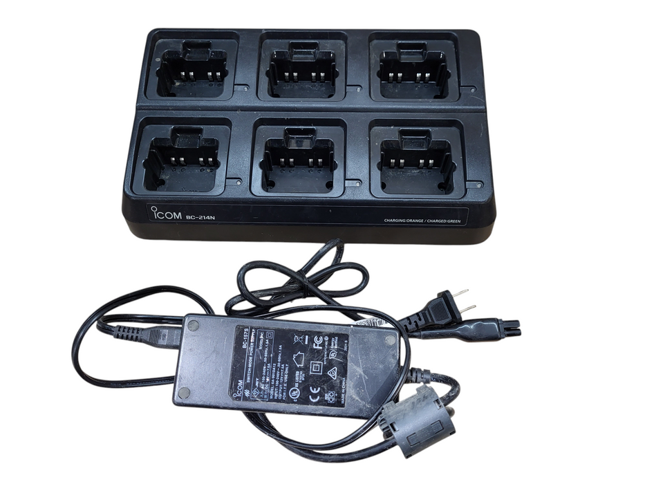 Lot of 6x Icom F1100D IDAS Digital Two Way Radio w/ AC, Charge cradle