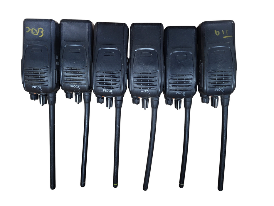 Lot of 6x Icom F1100D IDAS Digital Two Way Radio w/ AC, Charge cradle