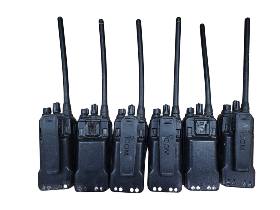 Lot of 6x Icom F1100D IDAS Digital Two Way Radio w/ AC, Charge cradle