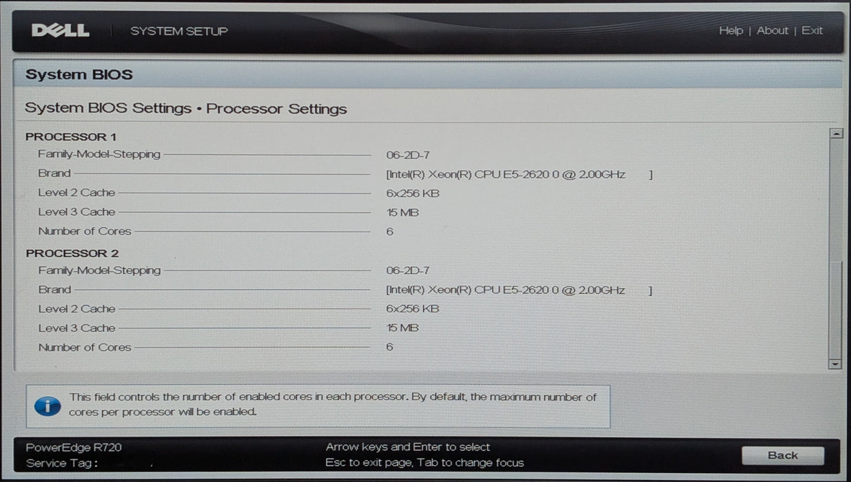 Dell PE R720 2U 8x3.5", 2x Xeon E5-2620 0 2.00GHz, 128GB DDR3, H310Mini, No HDD
