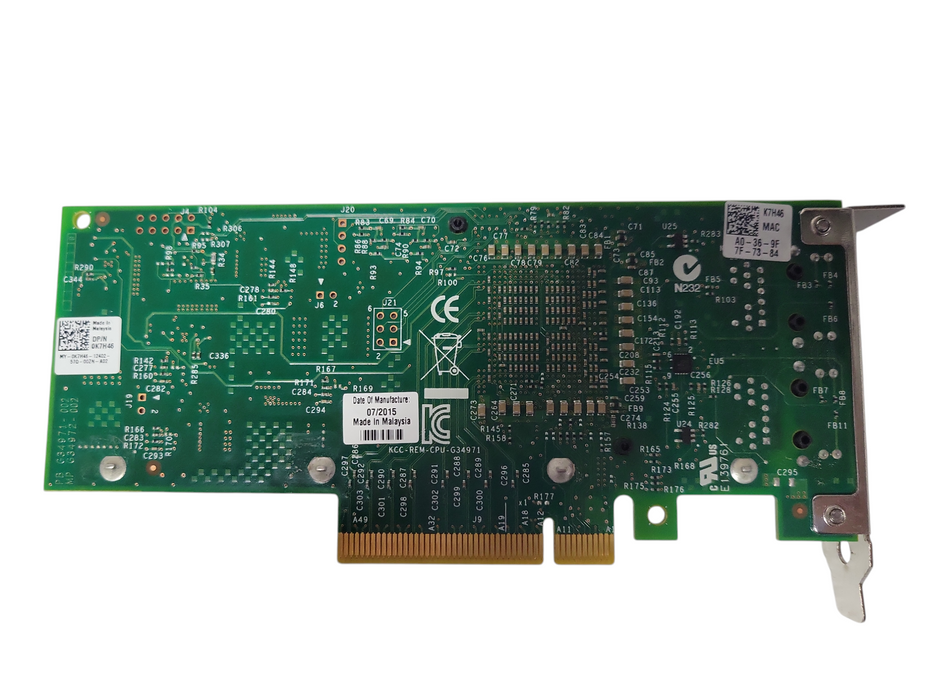 INTEL DELL X540-T2 CONVERGED Dual Port 10Gb Ethernet Network 03DFV8 0K7H46 Low