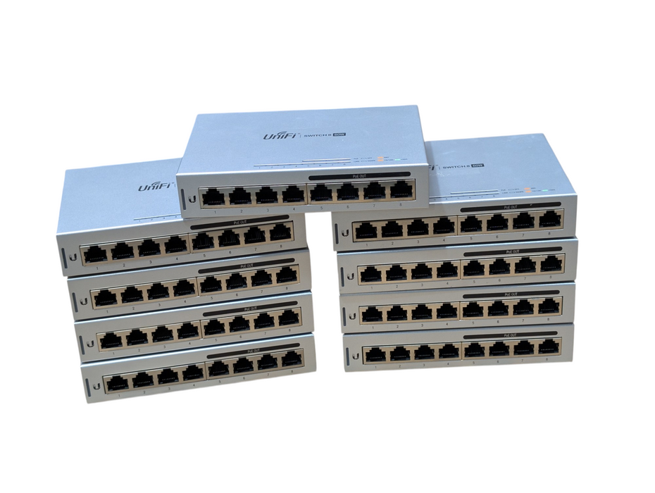 Lot of 9x Ubiquiti UniFi Switch 8 60W 8 Port Gigabit POE Network Switch US-8-60W