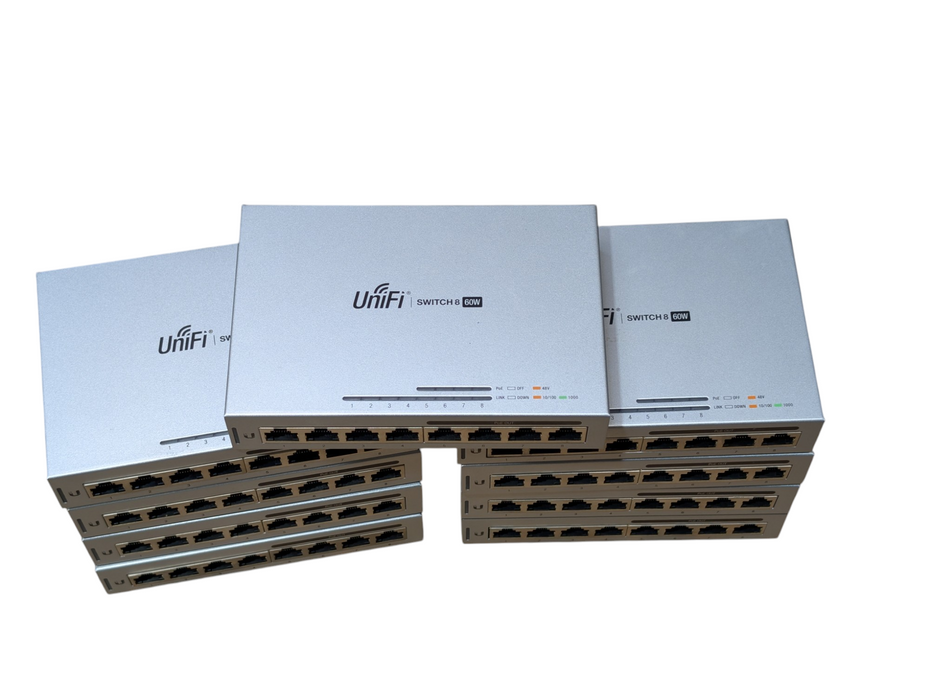 Lot of 9x Ubiquiti UniFi Switch 8 60W 8 Port Gigabit POE Network Switch US-8-60W