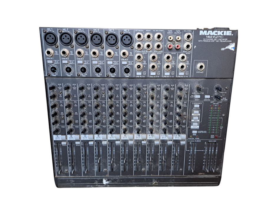 Mackie 1402-VLZ Pro 14-Channel Mixer XDR Preamps Phantom Power *READ*