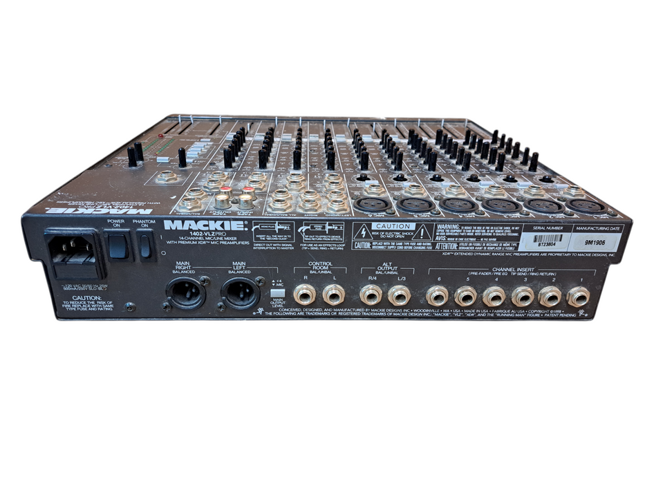 Mackie 1402-VLZ Pro 14-Channel Mixer XDR Preamps Phantom Power *READ*