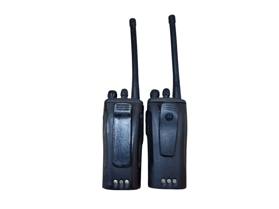 Lot of 2x Motorola CP200 4 Channel UHF Radios 438-470 MHz L2 w/ AC, cradle