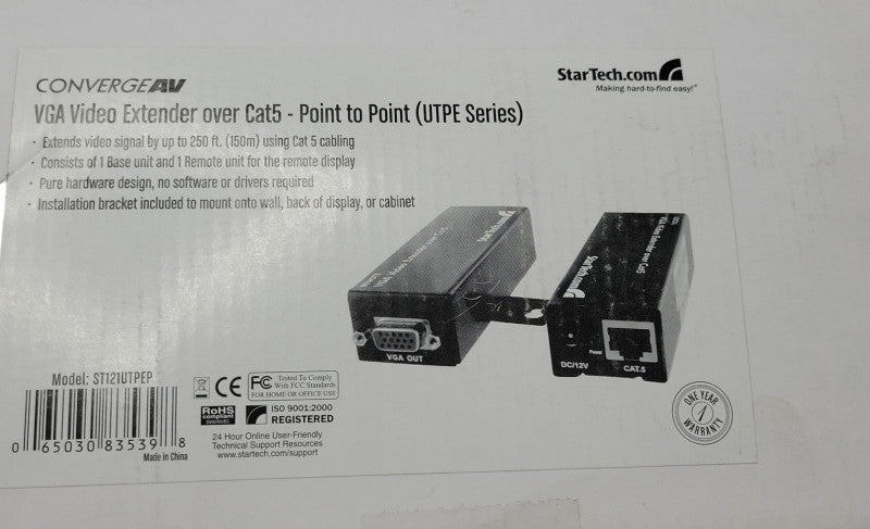 Startech ConvergeAV VGA Extender over Cat5e Point to point ST121UTPEP _