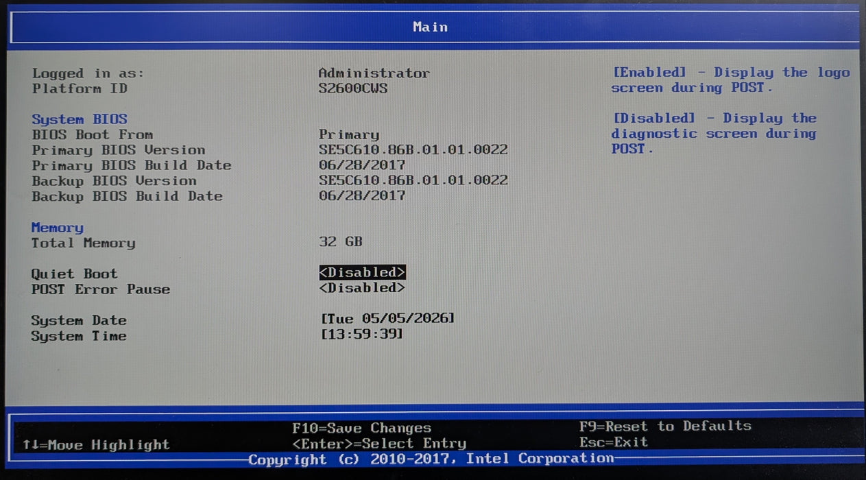Intel S2600CW SERVER w/ PBA H12881-271, 2x Xeon E5-2620v4, 32GB DDR4, No HDD