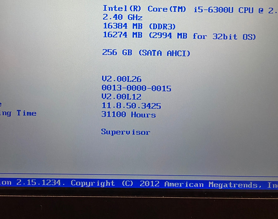 Panasonic ToughBook CF-54 i5-6300U 2.40GHz 16GB RAM 256GB SSD 31100Hrs. READ