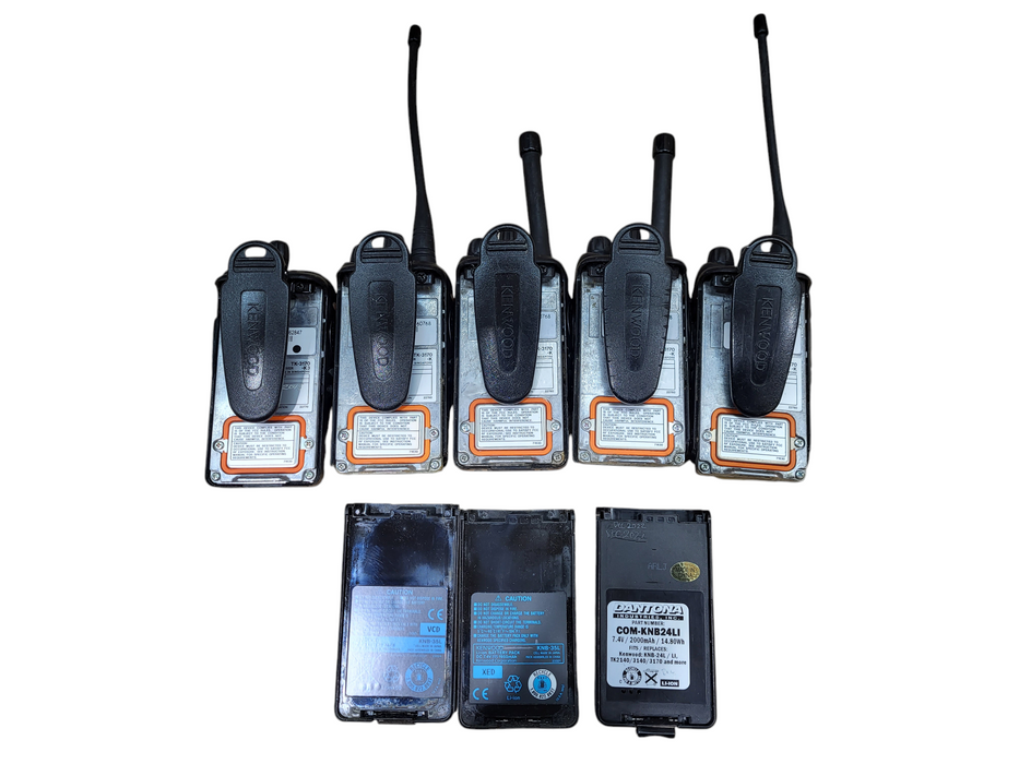 Lot of 5x KENWOOD TK-3170 128CH 4W 450-490MHZ UHF TWO WAY RADIO WALKIE TALKIES