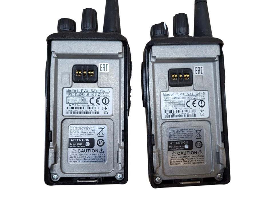 Lot of 2x Vertex EVX-531 UHF 438-470mhz DMR Digital portable radio No AC/cradle
