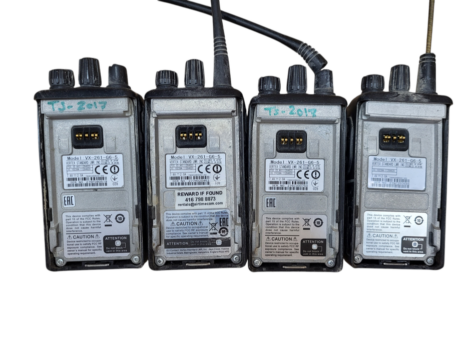 Lot of 4x MOTOROLA VERTEX STANDARD VX-261 PORTABLE HANDHELD TWO WAY 16CH RADIO