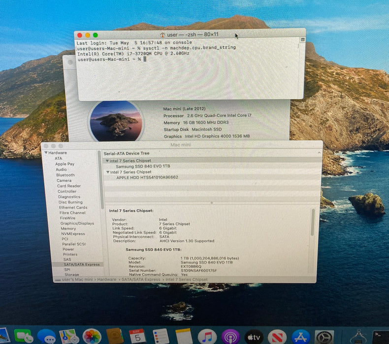 Apple Mac Mini Late 2012 Quad-Core i7-3720QM 2.6Gh 16GB RAM 1TB SSD 1TB HDD