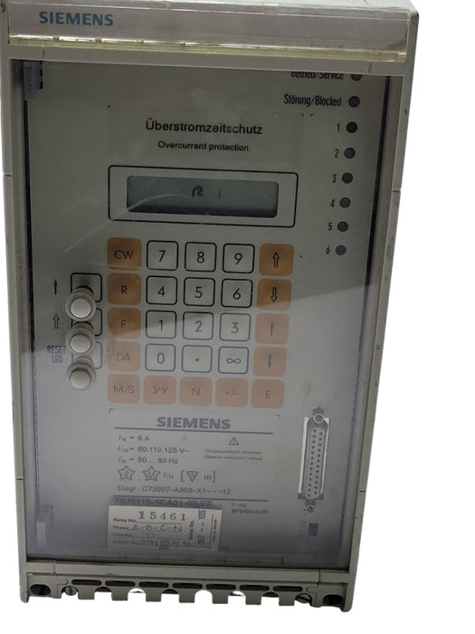 Siemens 7SJ5115-4CA01-0B/FF OverCurrent Protection, READ  _