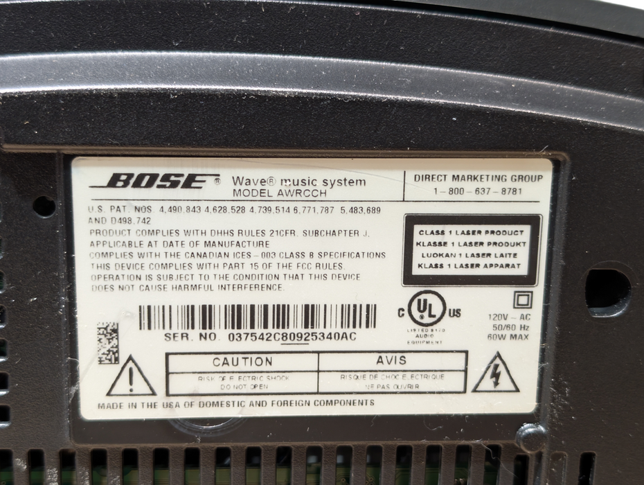 BOSE Wave Music System Model AWRCCH PLEASE READ