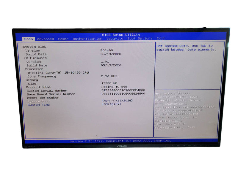 Acer Aspire TC-895-UA92 Tower Desktop i5-10400 12GB RAM NO HDD @