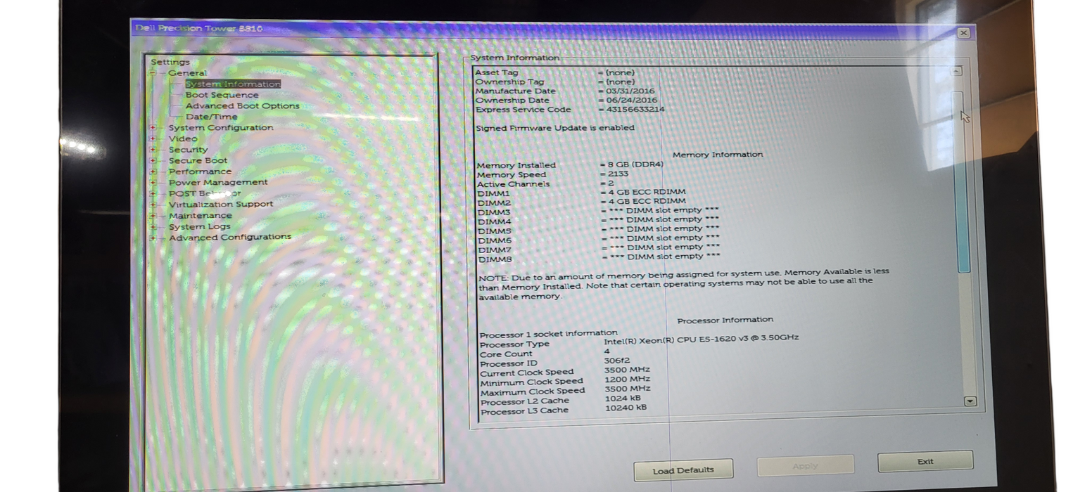 Dell Precision 5810 Xeon E5-1620 V3 | 8GB DDR4 | No HDD | Quadro NVS 310