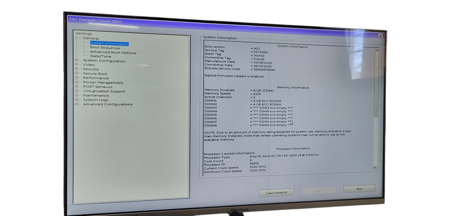 Dell Precision 5810 Xeon E5-1620 V3 | 8GB DDR4 | No HDD | AMD FirePro W2100