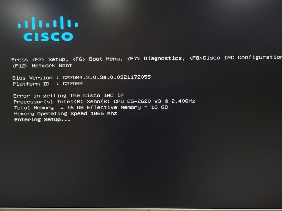 Cisco C220 M4 Intel Xeon E5-2620v3 2.40GHz 16GB DDR4, 1x PSU, 8x 2.5" HDD Bays