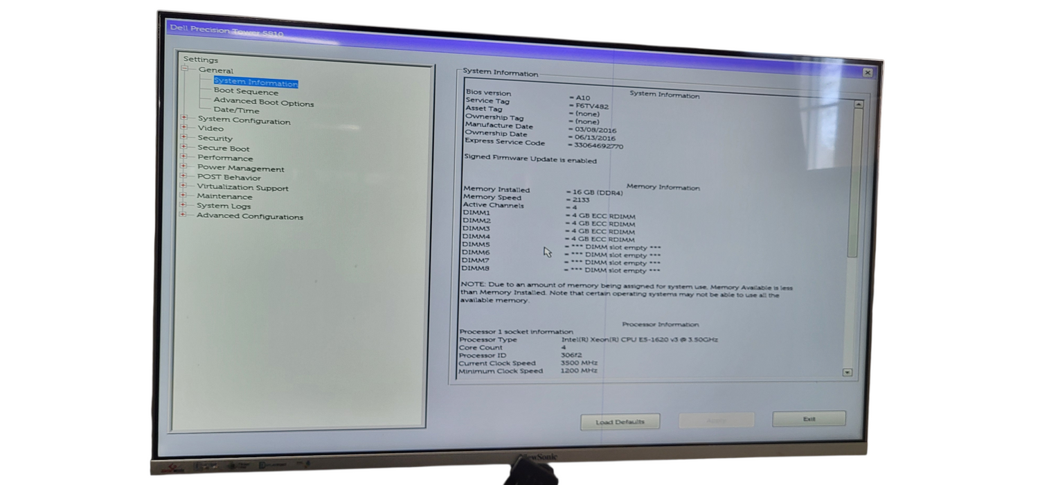 Dell Precision 5810 Xeon E5-1620 V3 | 16GB DDR4 | No HDD | GTX 950 GPU