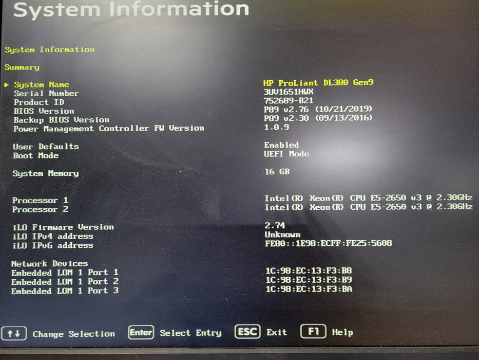 HP DL 380 Gen9 2U 24x2.5", 2x Xeon E5-2650 v3, 16GB DDR4, P440ar
