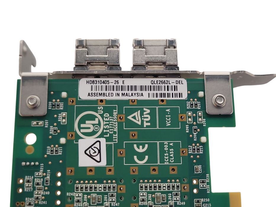 Dell QLE2662-DEL 16Gb/s Dual Port FC HBA Card w/ SFPs 03PCN3 07JKH4