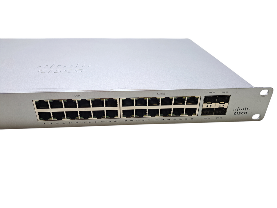 Cisco Meraki MS120-24P-HW | 24-Port 1GB PoE RJ-45, 4x 1GB SFP Unclaimed Switch