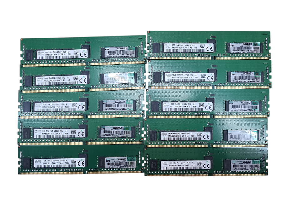 Lot of 10x SK Hynix 1Rx4 PC4-2666V-R Server Memory