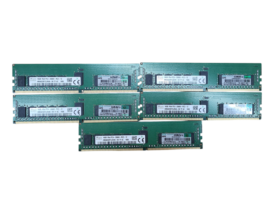 Lot of 5x SK Hynix 1Rx4 PC4-2666V-R Server Memory
