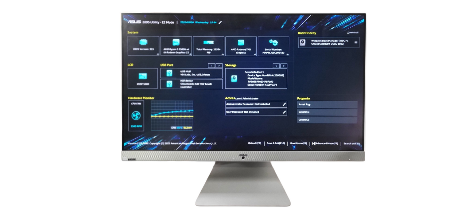 ASUS M3700WU All-in-One PC |Ryzen 5 5500U, 16GB DDR4 RAM, 1.2TB,  27” Touch W/ A