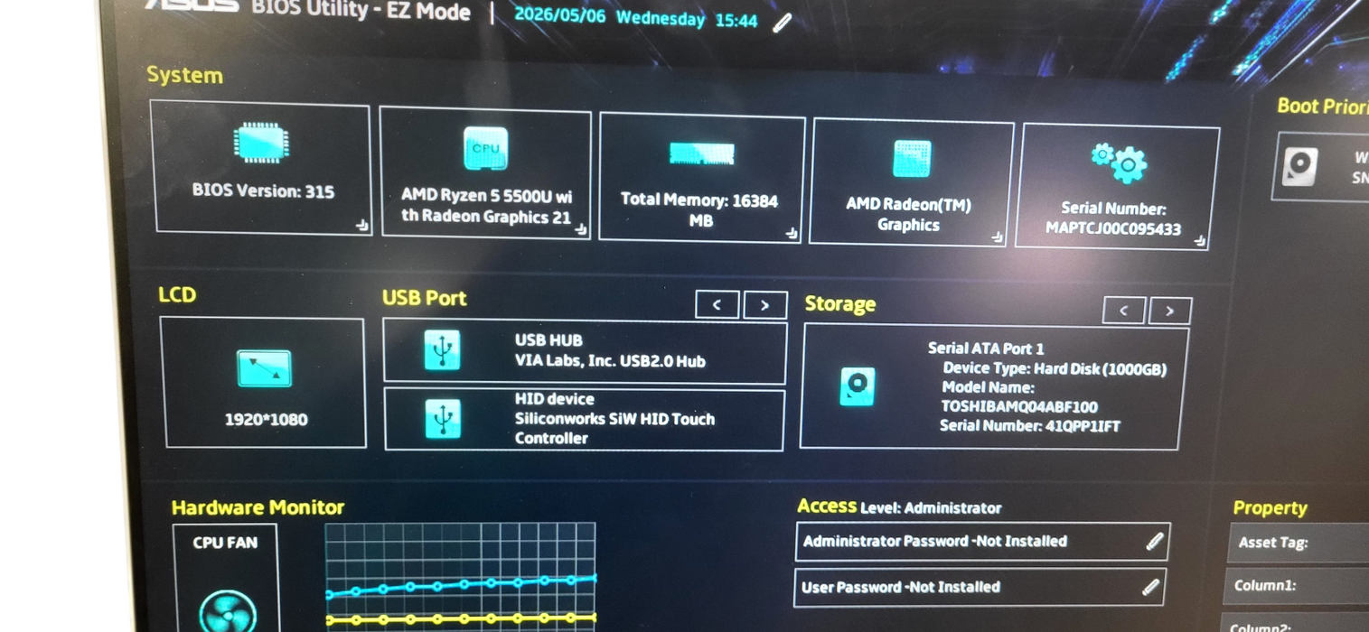 ASUS M3700WU All-in-One PC |Ryzen 5 5500U, 16GB DDR4 RAM, 1.2TB,  27” Touch W/ A