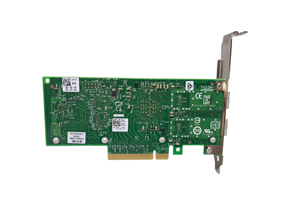 DELL 0XYT17 Intel X520-DA2 10Gb SFP+ Dual Port PCI-e Network Adapter Card