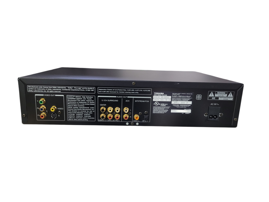 Toshiba Dual 2 Disc DVD CD CD-R Video Player SD-2200