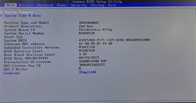 Lenovo M715q USFF | Ryzen 3 PRO 2200GE @ 3.2GHz 4C, 8GB DDR4, 512GB NVMe