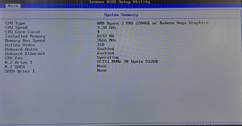 Lenovo M715q USFF | Ryzen 3 PRO 2200GE @ 3.2GHz 4C, 8GB DDR4, 512GB NVMe