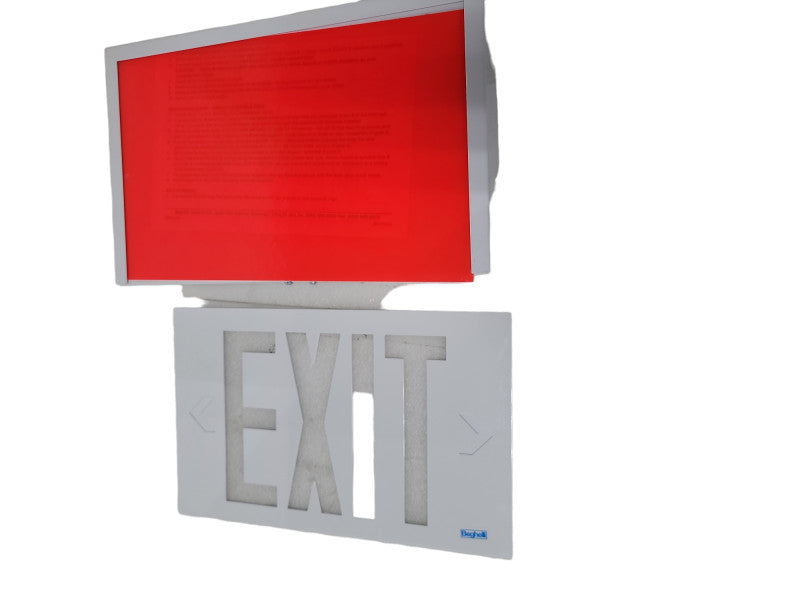 Beghelli Steel Exit Sign  model: SL-E-L-R-U-M-UDC | Open Box, Like New