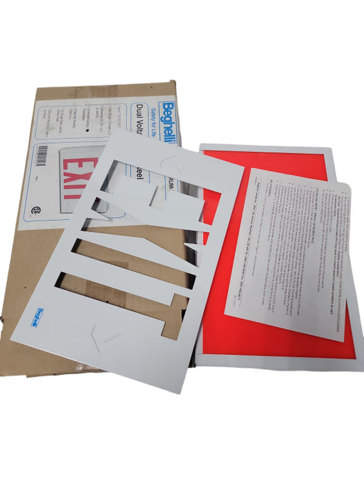 Beghelli Steel Exit Sign  model: SL-E-L-R-U-M-UDC | Open Box, Like New