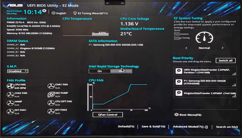 Custom PC/ASUS PRIME Z270-A, i5-6600K 3.50GHz, 8GB DDR4, 500GB SSD