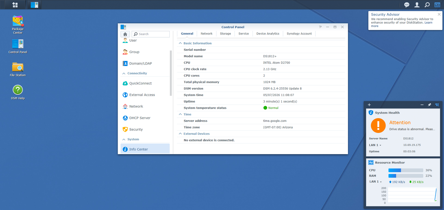 Synology DS1812+ 8 Bay NAS w/ 8x 2TB HDDs