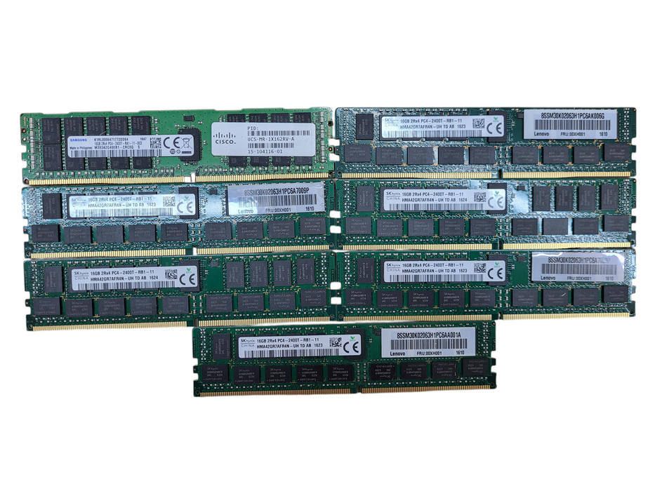 Lot of 7x Samsung/SK Hynix 16GB PC4-2400T Server Memory