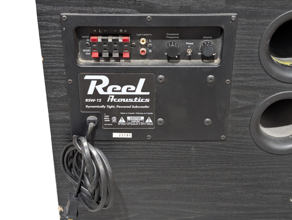 Reel Acoustics RESW-12 Dynamically Tight Power Subwoofer PLEASE READ